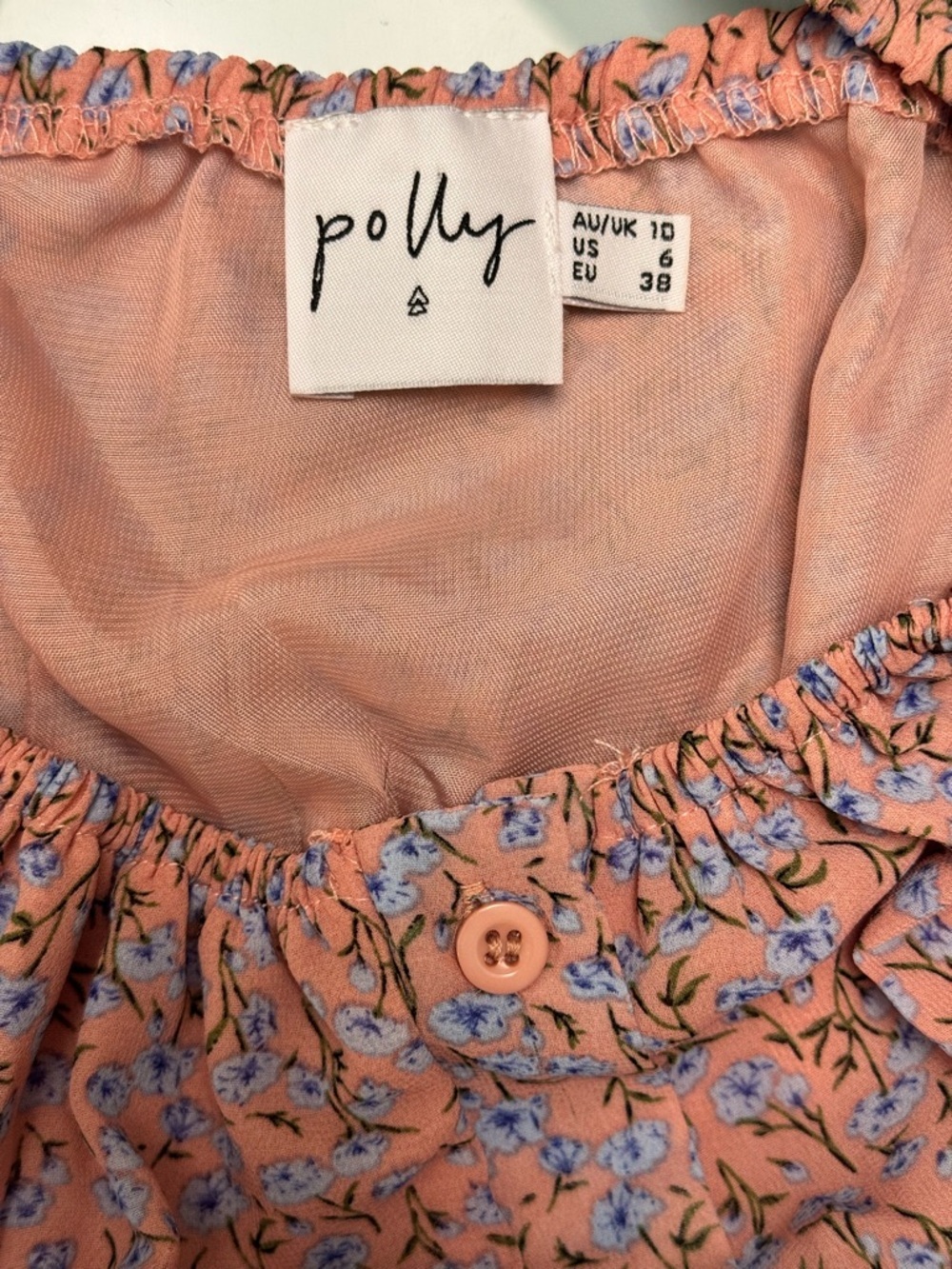 Princess Polly Pink Floral Mini Dress - Square Neck Buttons Cottagecore - US 6 - Picture 2 of 9
